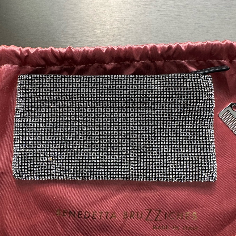 Benedetta Bruzziches Crystal and Black Clutch